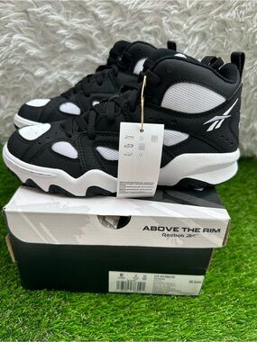 Reebok Kids Black and White Mid-Top Sneakers